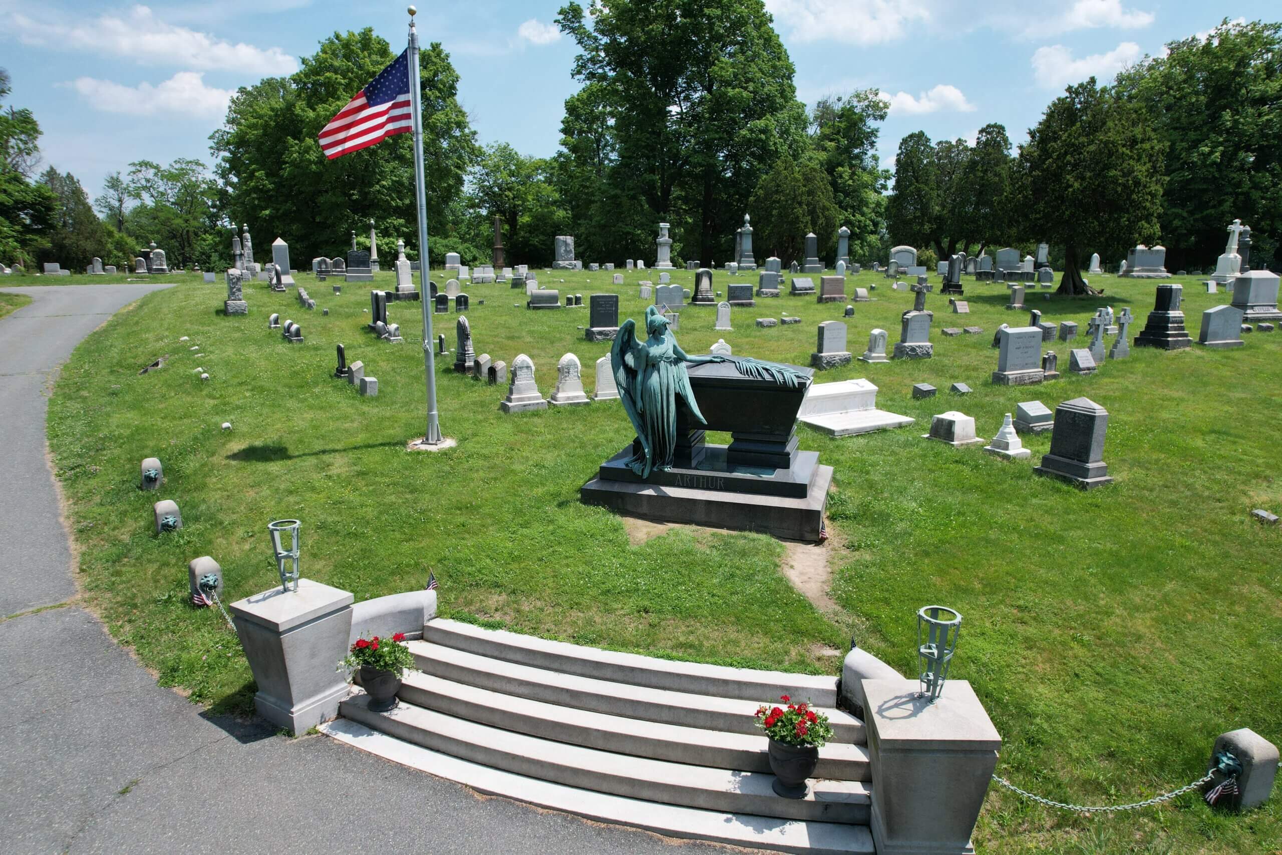 Albany Rural Cemetery Aerial View
